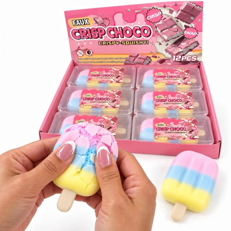 Squishy Glace Tricolore Crispy, squishy anti-stress kawaii
